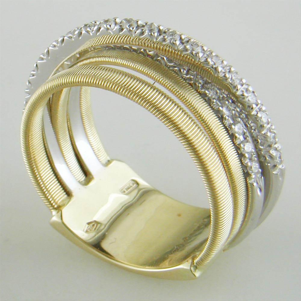 Marco Bicego Goa 5 Row Diamond Yellow Gold Ring AG315 BYW