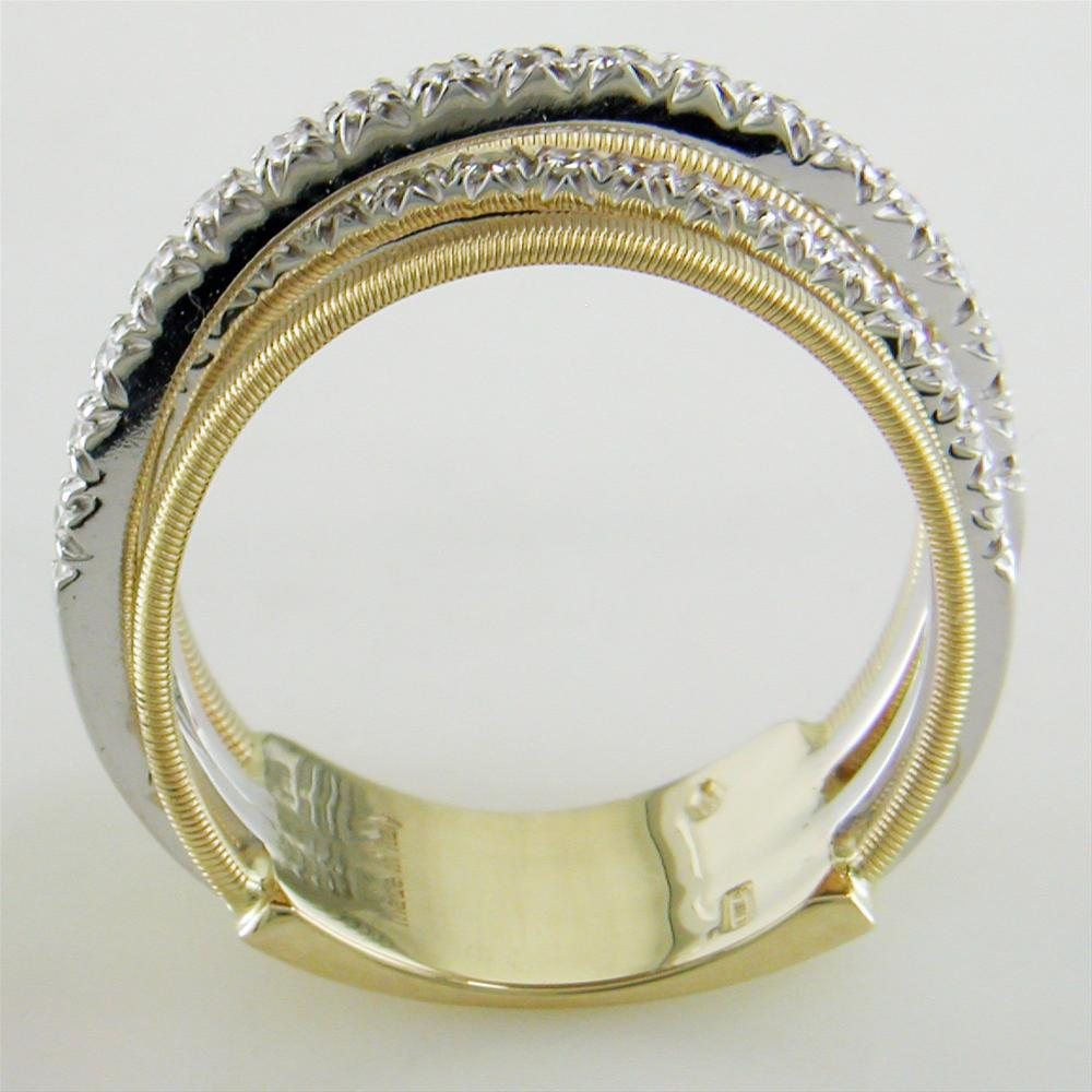 Marco Bicego Goa 5 Row Diamond Yellow Gold Ring AG315 BYW