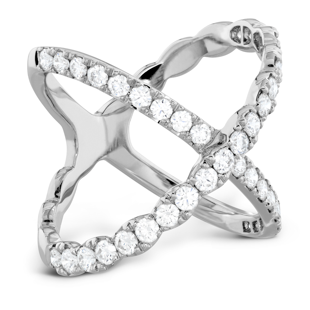 Hearts on Fire Lorelei Diamond Criss Cross Ring 18K White Gold 1 Carat
