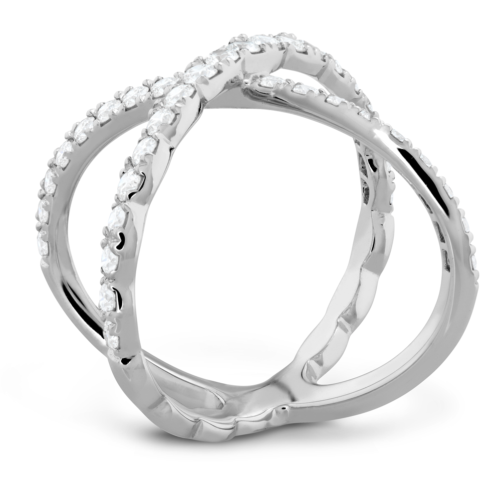 Hearts on Fire Lorelei Diamond Criss Cross Ring 18K White Gold 1 Carat