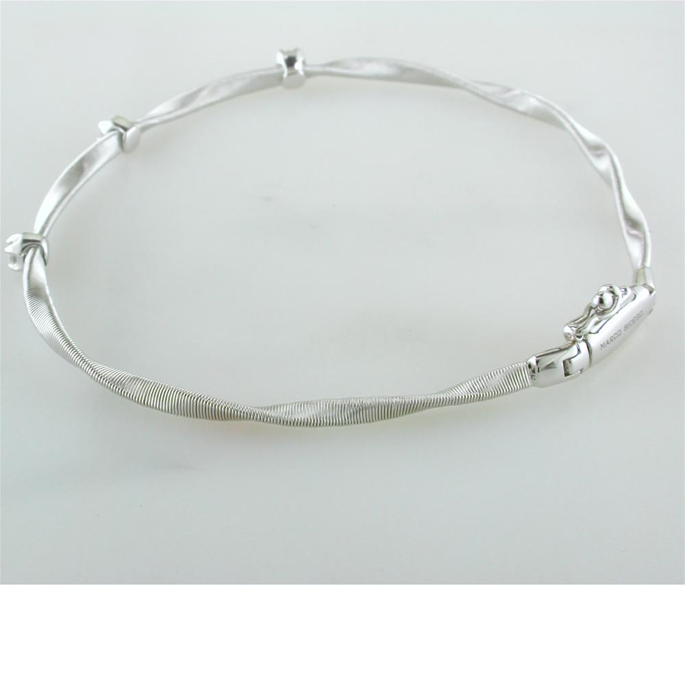Marco Bicego Marrakech Three Diamond Single Strand Bracelet White Gold BG337BW
