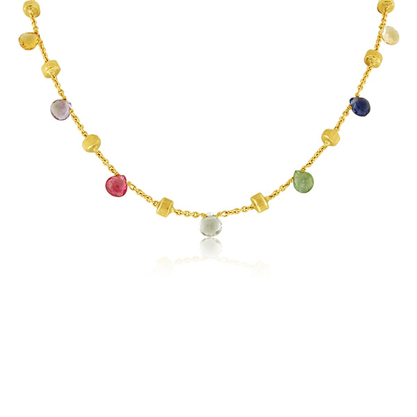 Marco Bicego Paradise Gem Single Strand Necklace 18K Yellow Gold CB1155