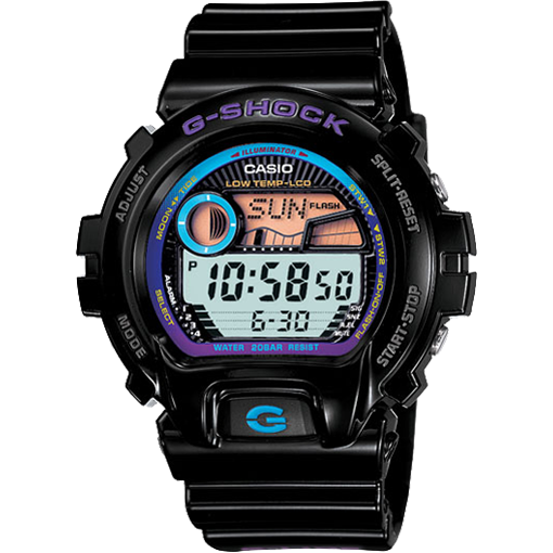 Casio G-Shock Black Purple Blue men's Digital Classic Watch GLX6900-1