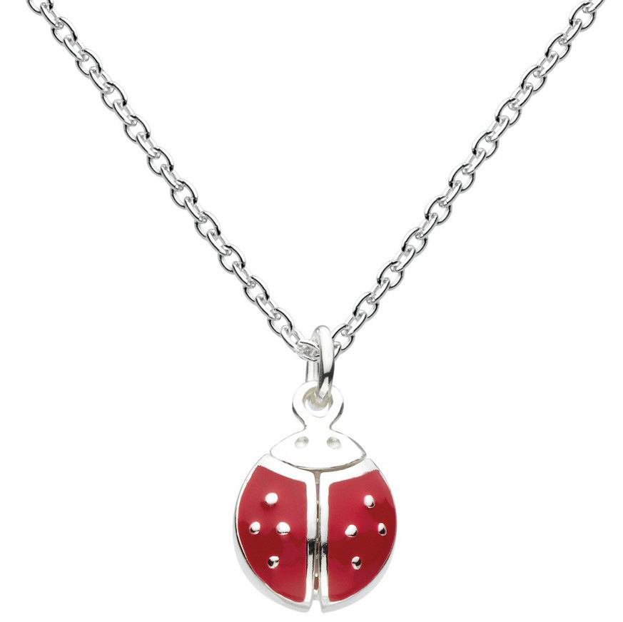 Kit Heath Sterling Silver Large Flying Ladybird Silver Necklace with Wings That Open