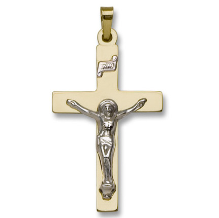 14k Yellow Gold Double Weight Crucifix