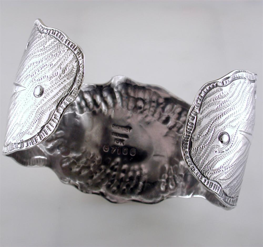 Margaret Barnaby Organic Pod Cuff Bracelet Sterling Silver & 18K Yellow Gold