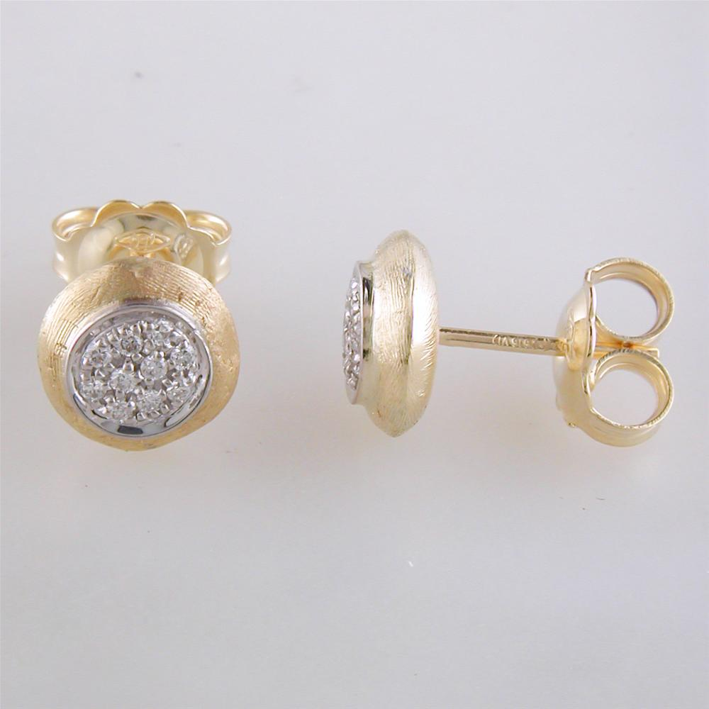 Marco Bicego Delicati Round Diamond Button Stud Earrings OB1377-B