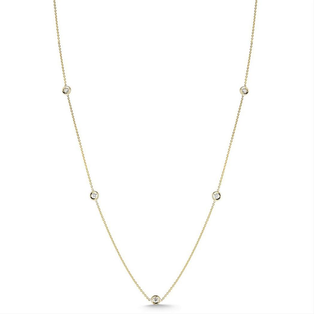 Roberto Coin DIAMONDS BY THE INCH 7 STATION DIAMOND NECKLACE Yellow Gold