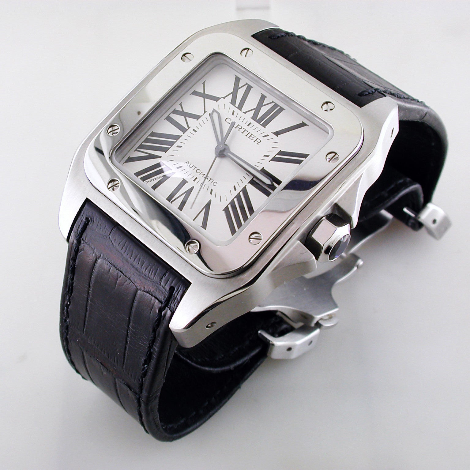 Cartier Santos 100 XL Stainless Steel Watch Certified Pre-owned W20073X8 41.3mm