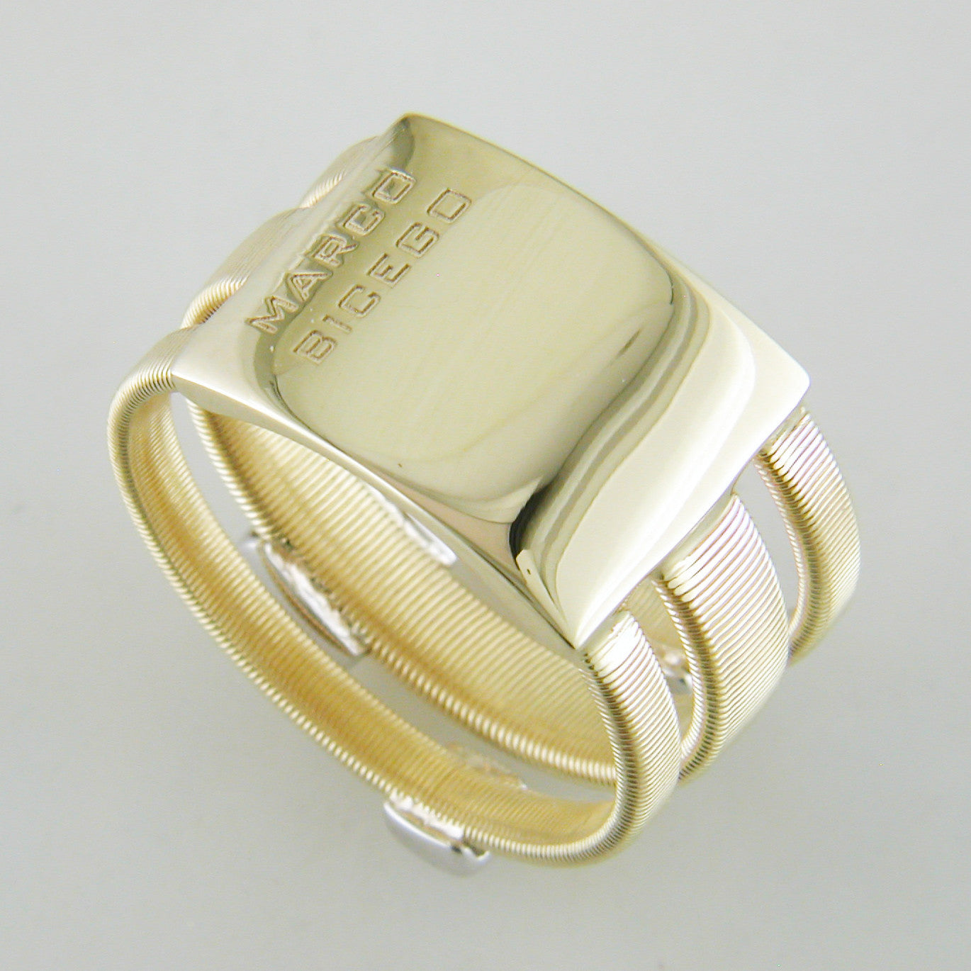 Marco Bicego Masai Three Strand Ring with Diamonds 18K Yellow Gold AG326 B1 YW