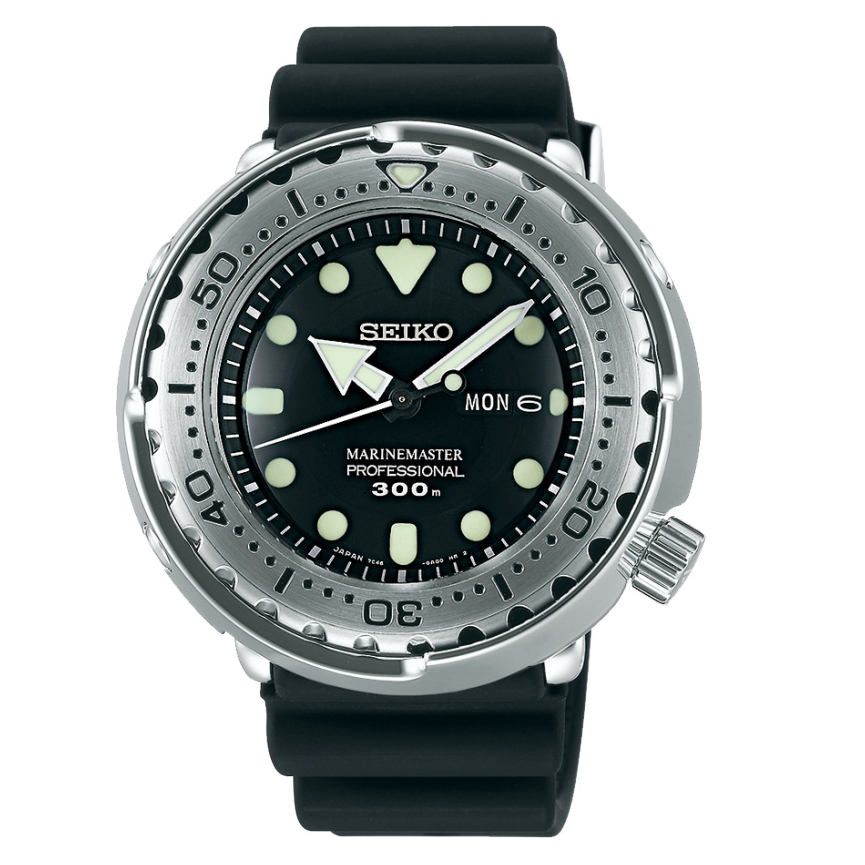 Seiko Prospex Marine Master Quartz Professional black Stainless Steel Watch 47.7mm SBBN033