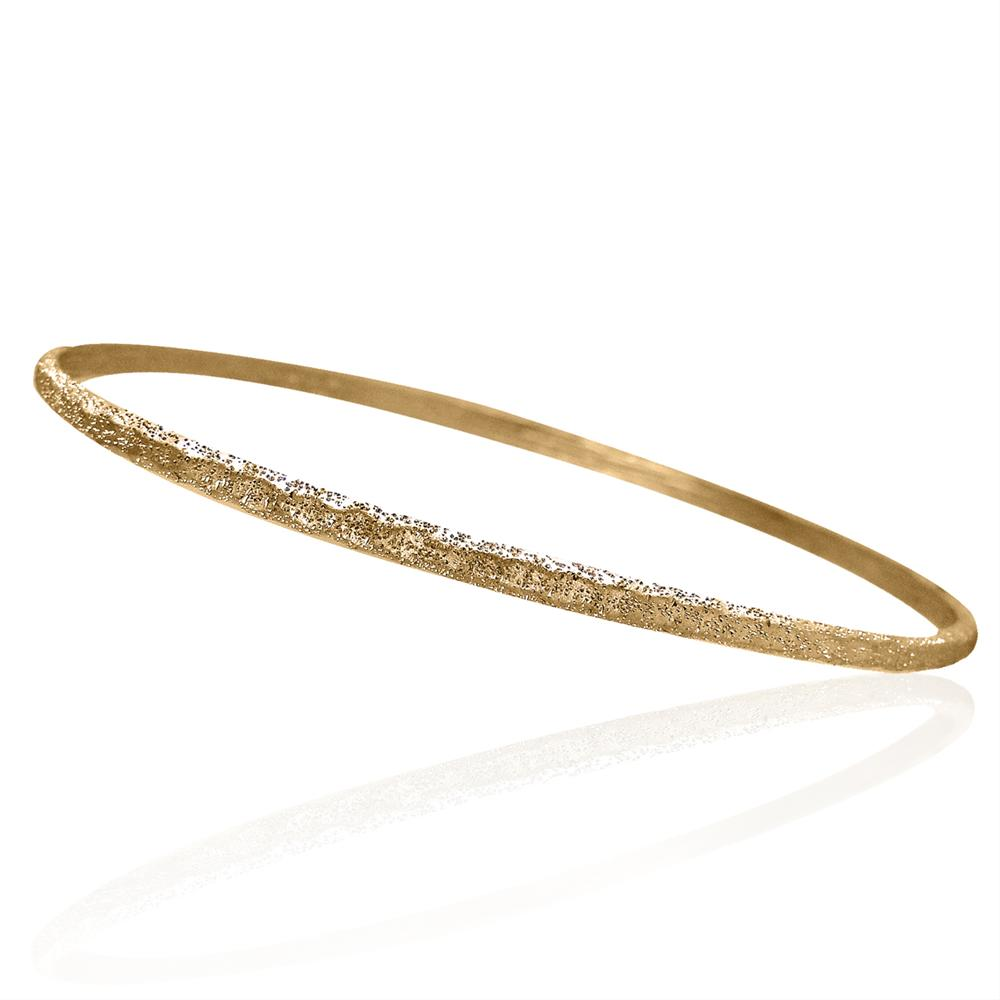 Charles Garnier Lek Slim Stackable Oval Silver Bangle Yellow Gold Finish CXB408Y