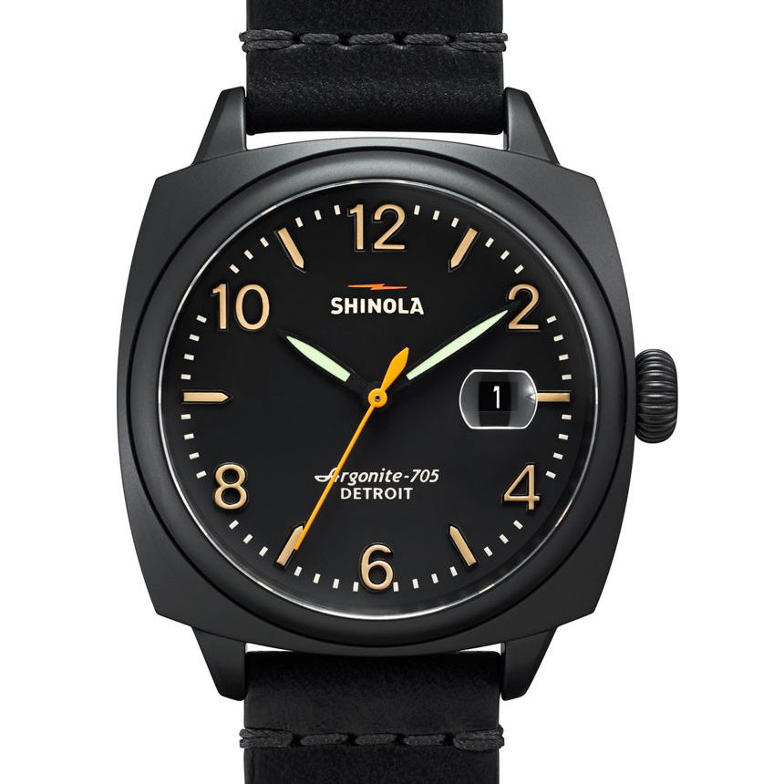 Shinola Brakeman 40mm Black PVD Gunmetal Leather Strap Watch S0110000154