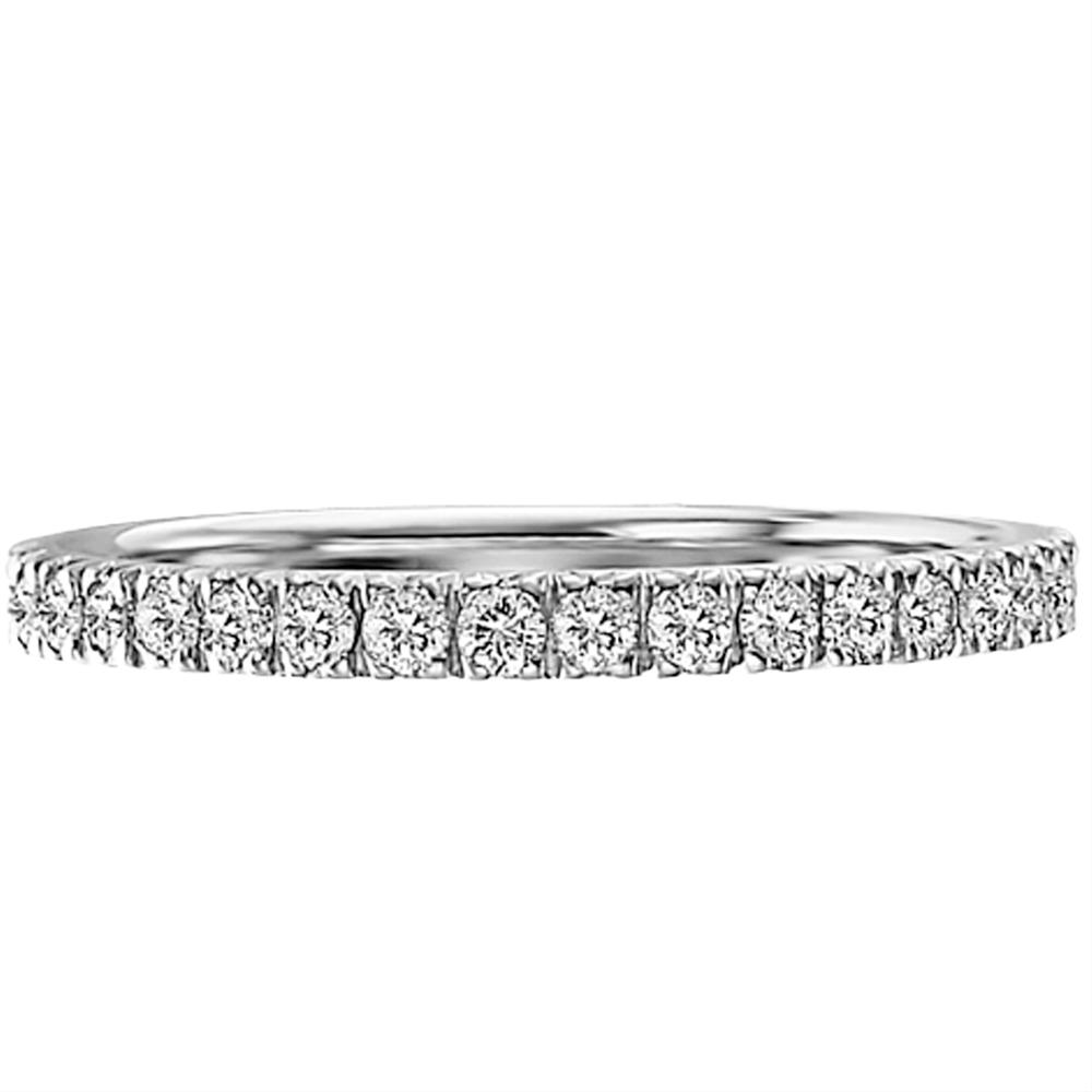 Scott Kay Diamond Eternity Anniversary Band Ring Four Prongs 19K White Gold
