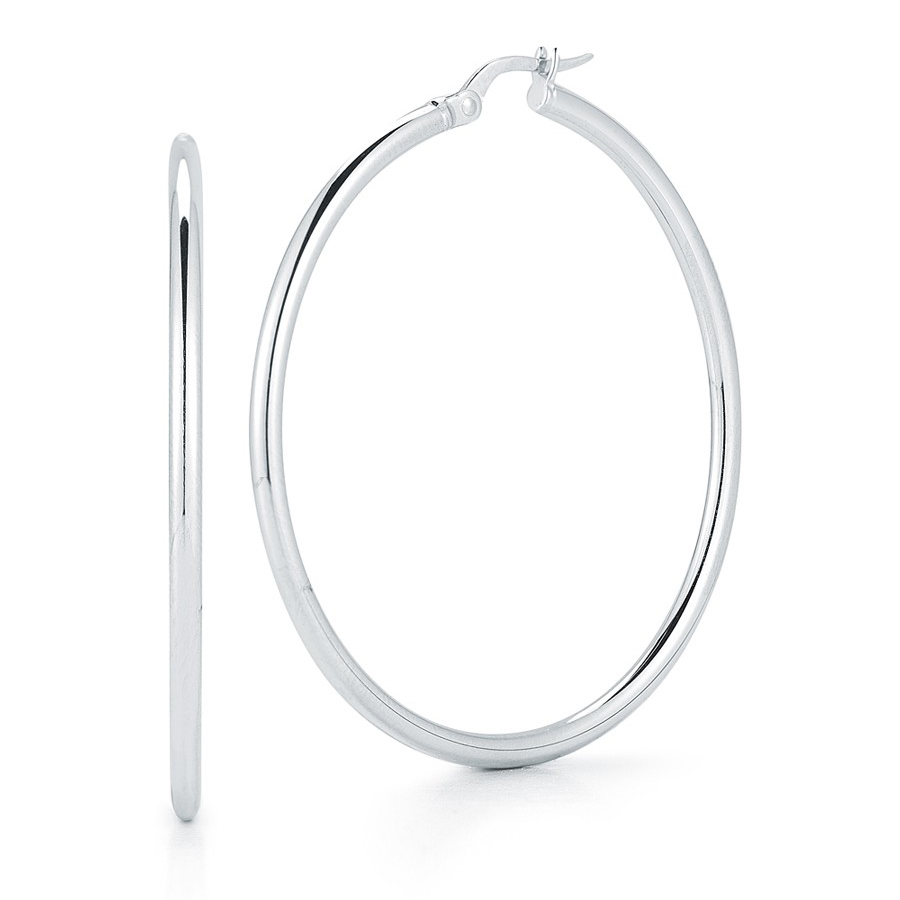 Roberto Coin White Gold 45mm Hoop Earrings