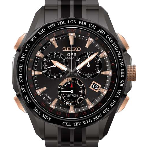 Seiko Astron GPS Black Titanium & Rose Gold Limited Edition Resort Solar Watch SSE019