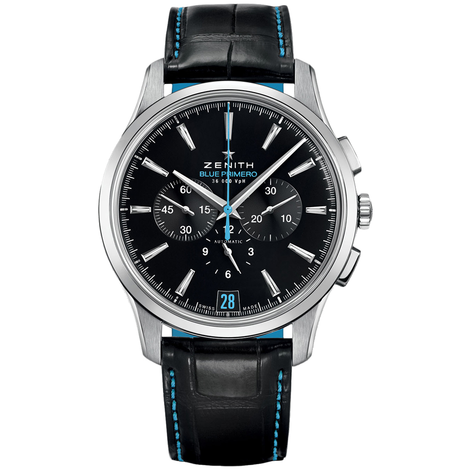 Zenith Blue Primero Limited Edition 36,000 VPH Steel Chronograph Watch
