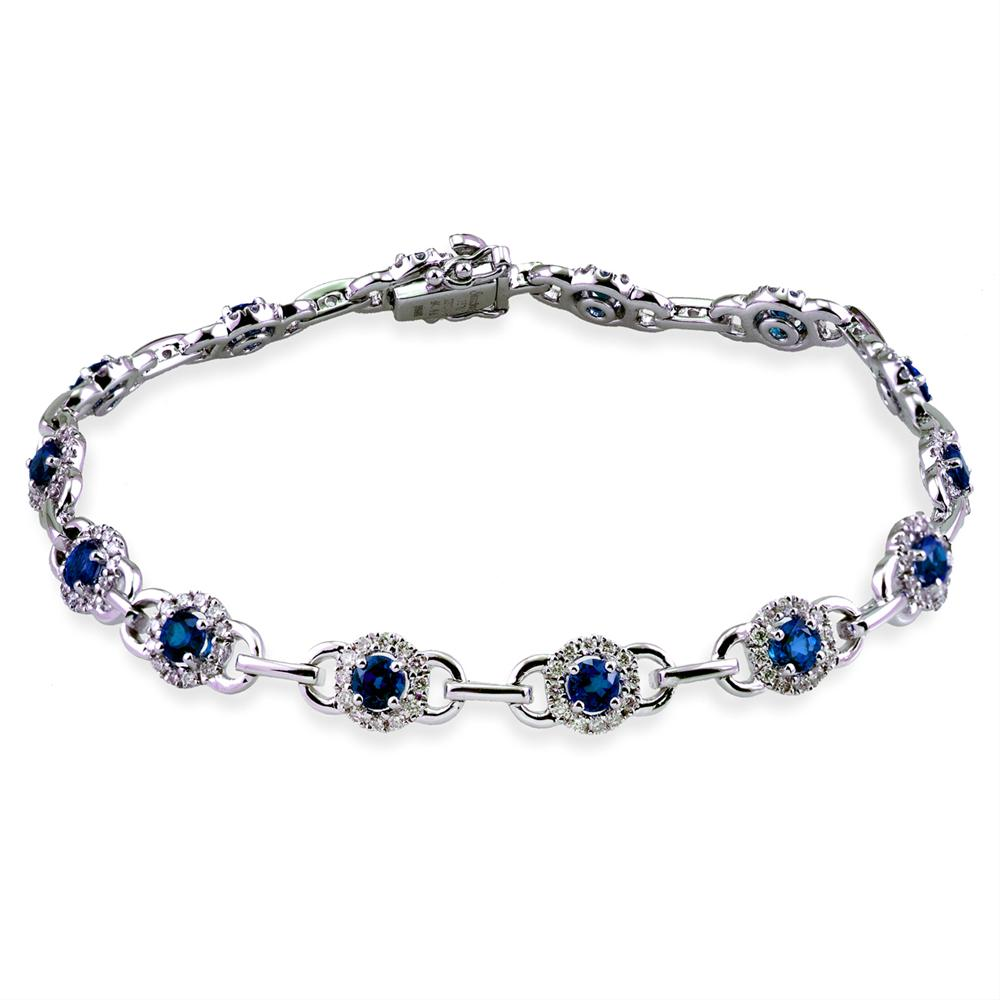 Simon G. Passion Collection Sapphire & Diamond Halo Tennis Bracelet MB1521