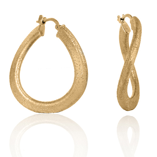 Charles Garnier Natalie 30mm Flat Wave Hoop Gold Earrings CXE304Y30