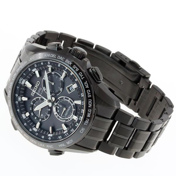 Seiko Astron GPS Solar 44.6mm Watch Black Coated Titanium Case & Ceramic Bezel Black Dial Series 8X82 SSE009