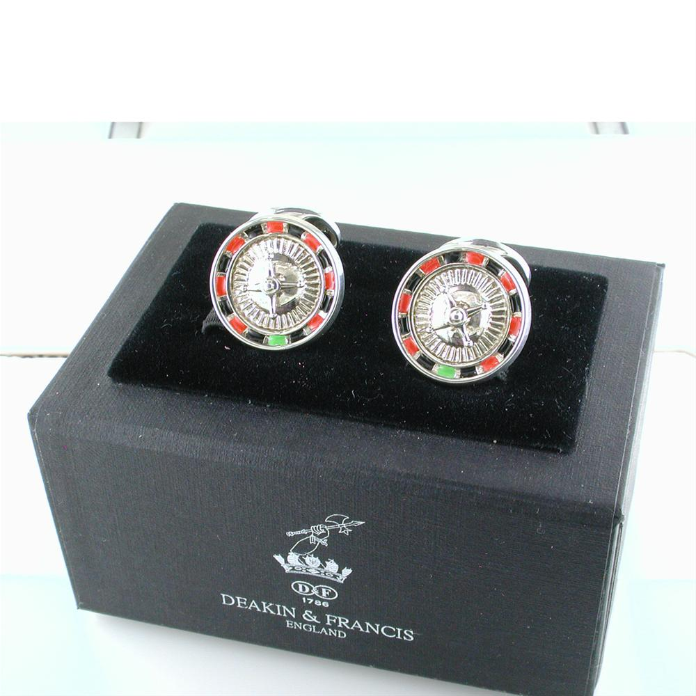 Deakin & Francis Silver Casino Roulette Wheel Cufflinks C1637S072213