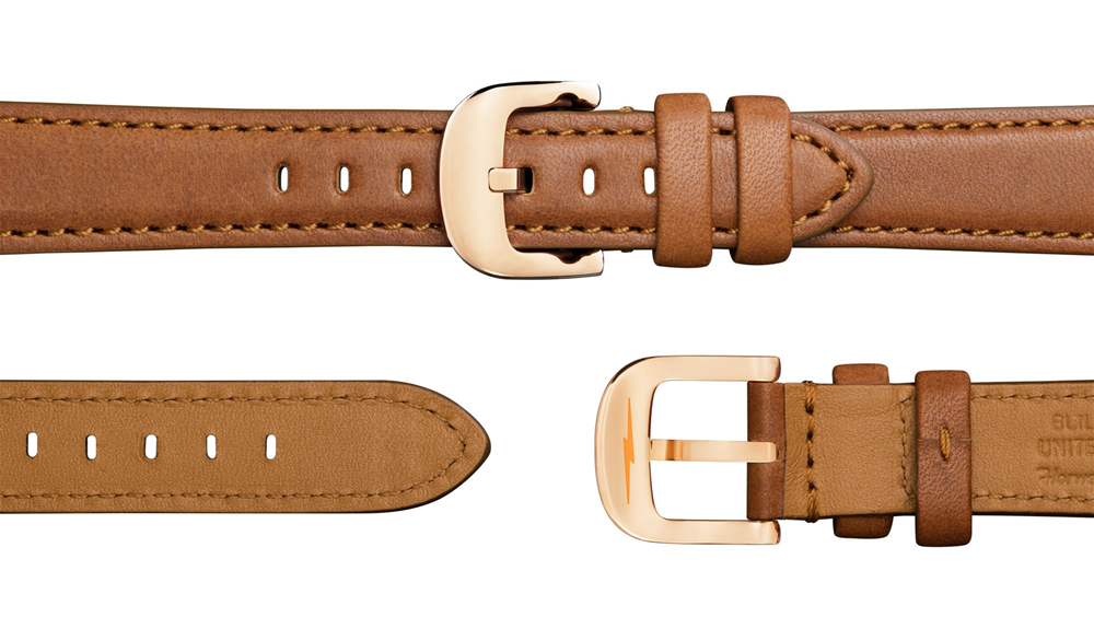 Shinola Gents 38mm Runwell Sunray Gold Dial Bourbon Essex Strap Watch 20001108