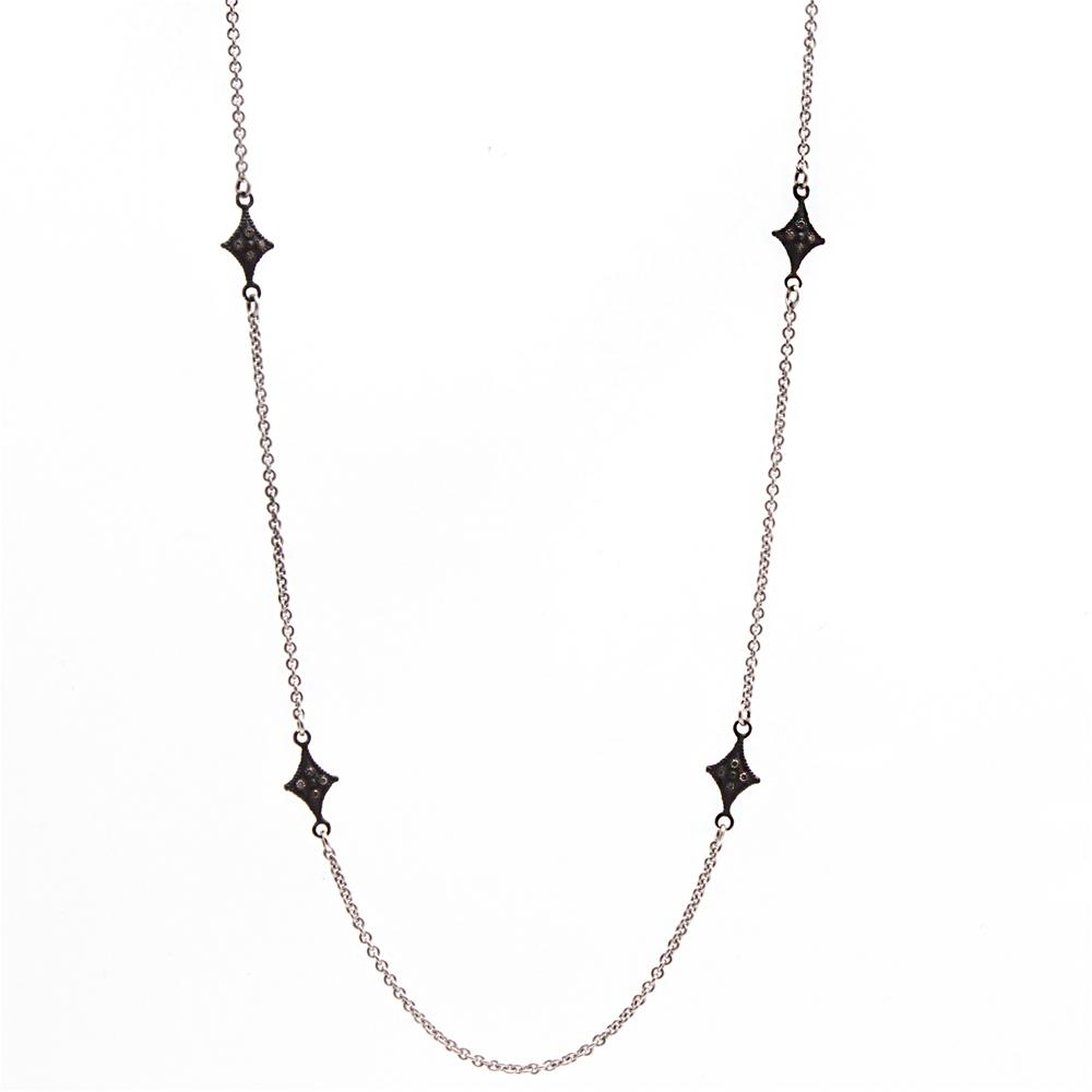 Armenta Heraldry Cravelli Sterling Silver champagne Diamond 18" Cable Chain