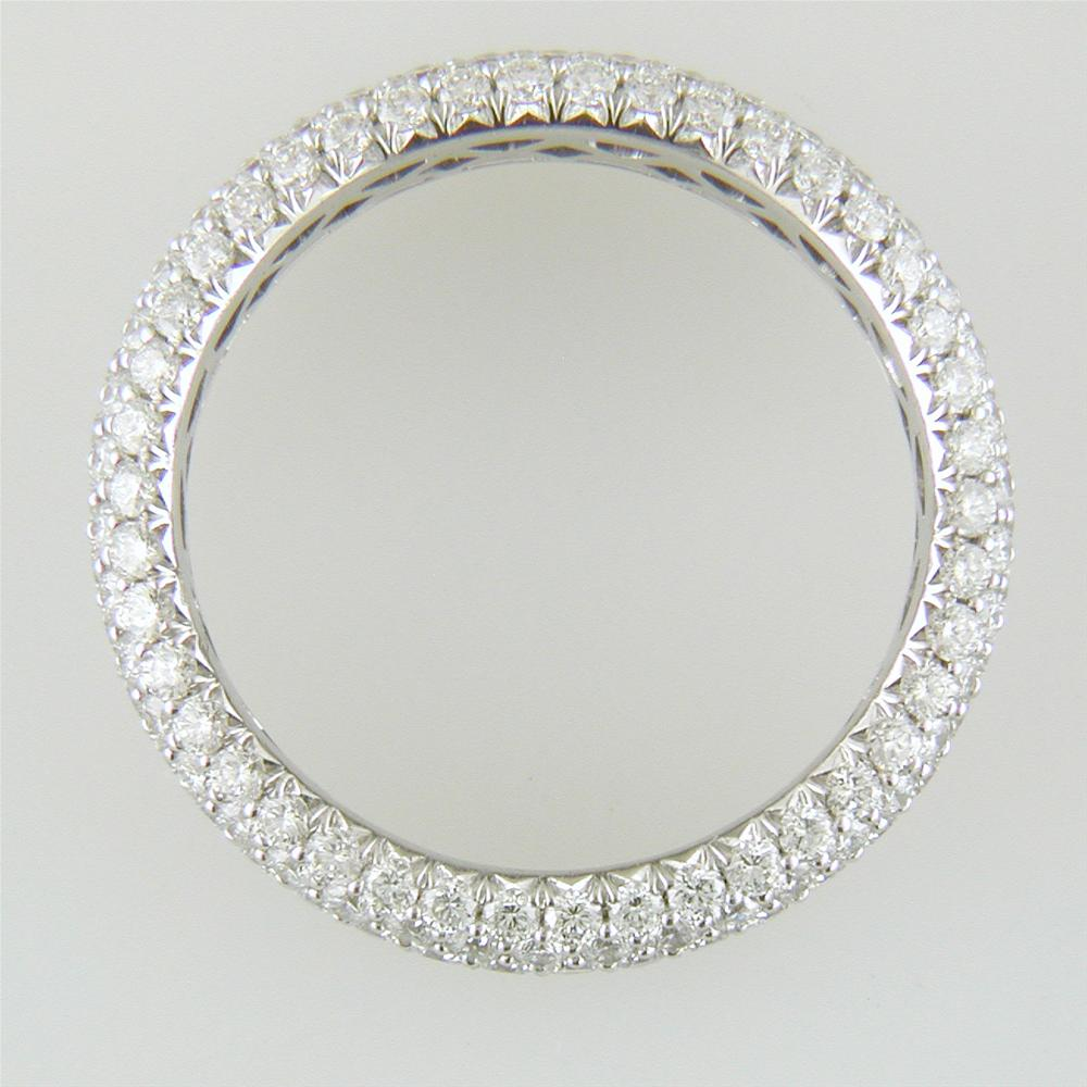 Five Row Diamond Eternity Anniversary Band Ring Prong Set 18K White Gold 2.23 carats