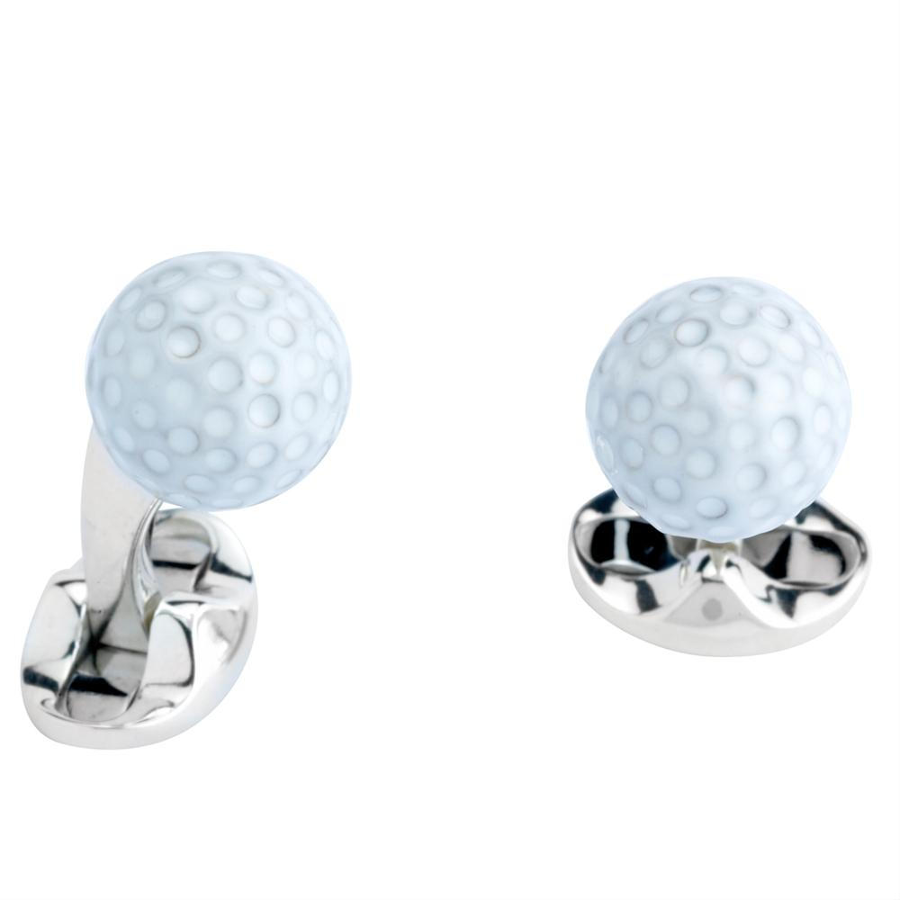Deakin & Francis Silver Golf Ball Dimples Cufflinks