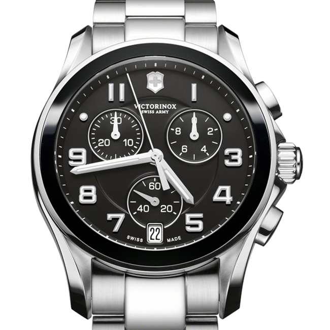 Victorinox Swiss Army Chrono Classic Ceramic Black Dial Steel Watch 241544