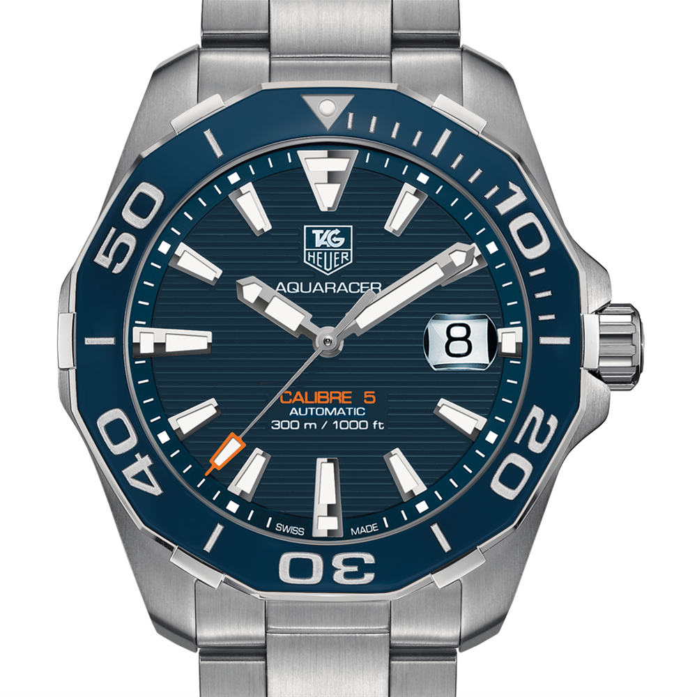 Tag Heuer AQUARACER 300M Calibre 5 Automatic Blue Watch 41mm Ceramic Bezel WAY211C.BA0928