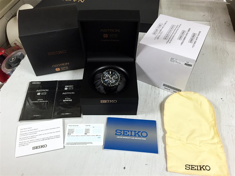 Seiko Astron Solar GPS Black Blue Watch Limited Edition for USA 44.6mm Watch SSE067
