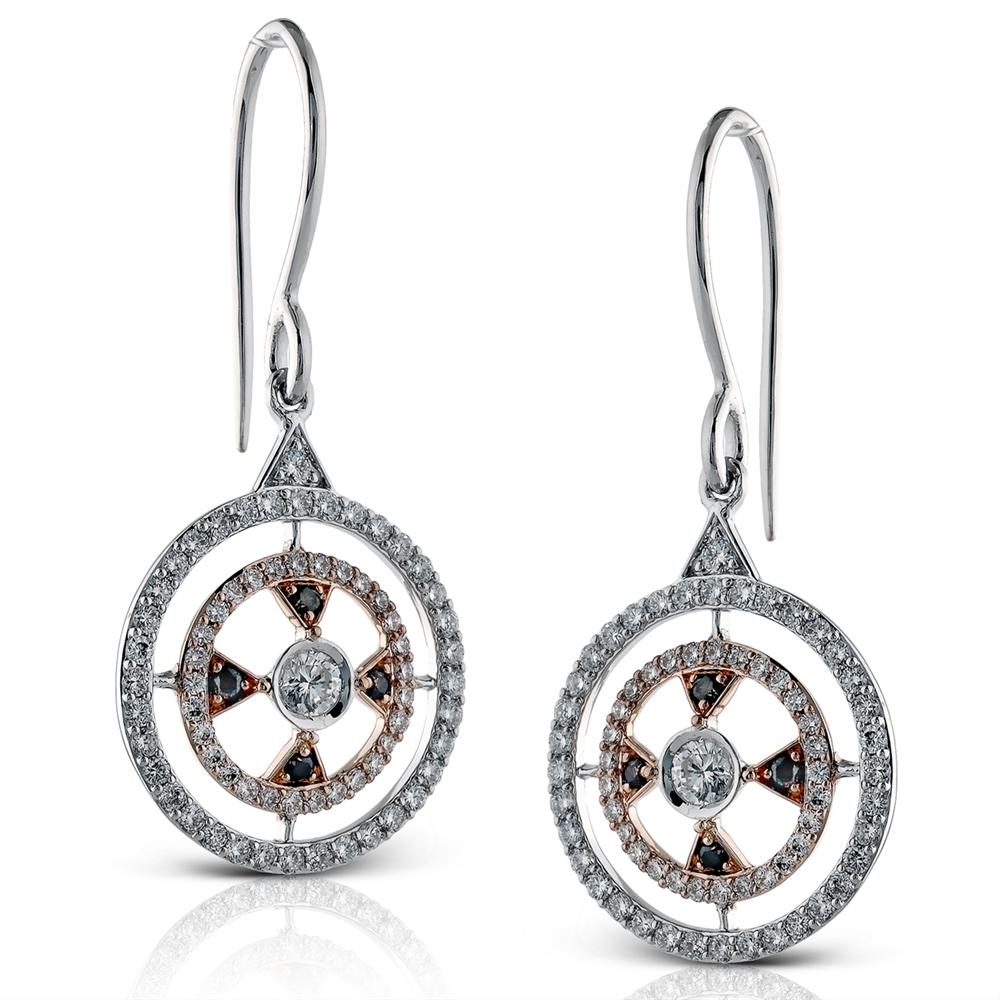 Simon G. Art Deco Style Pink Diamond Circular Earrings DE204