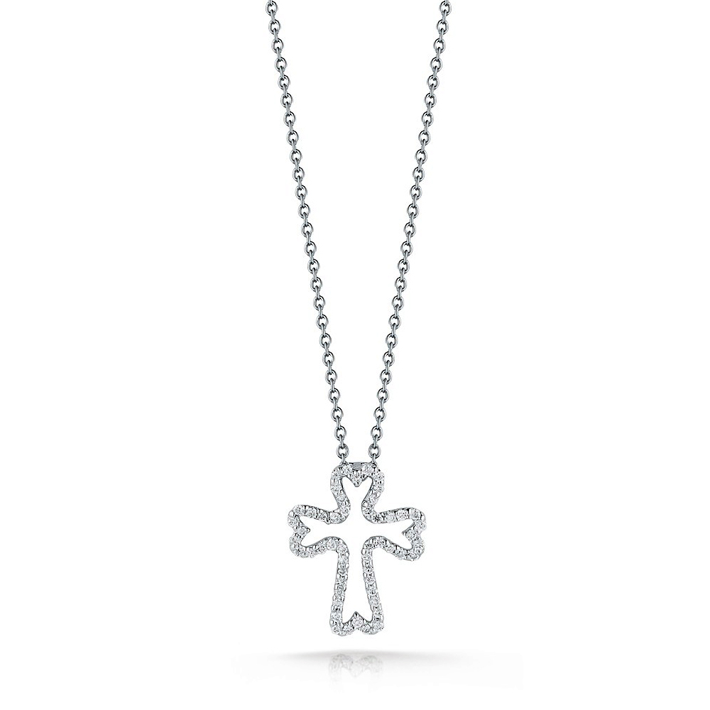 Roberto Coin TINY TREASURES DIAMOND SMALL CROSS NECKLACE Pendant