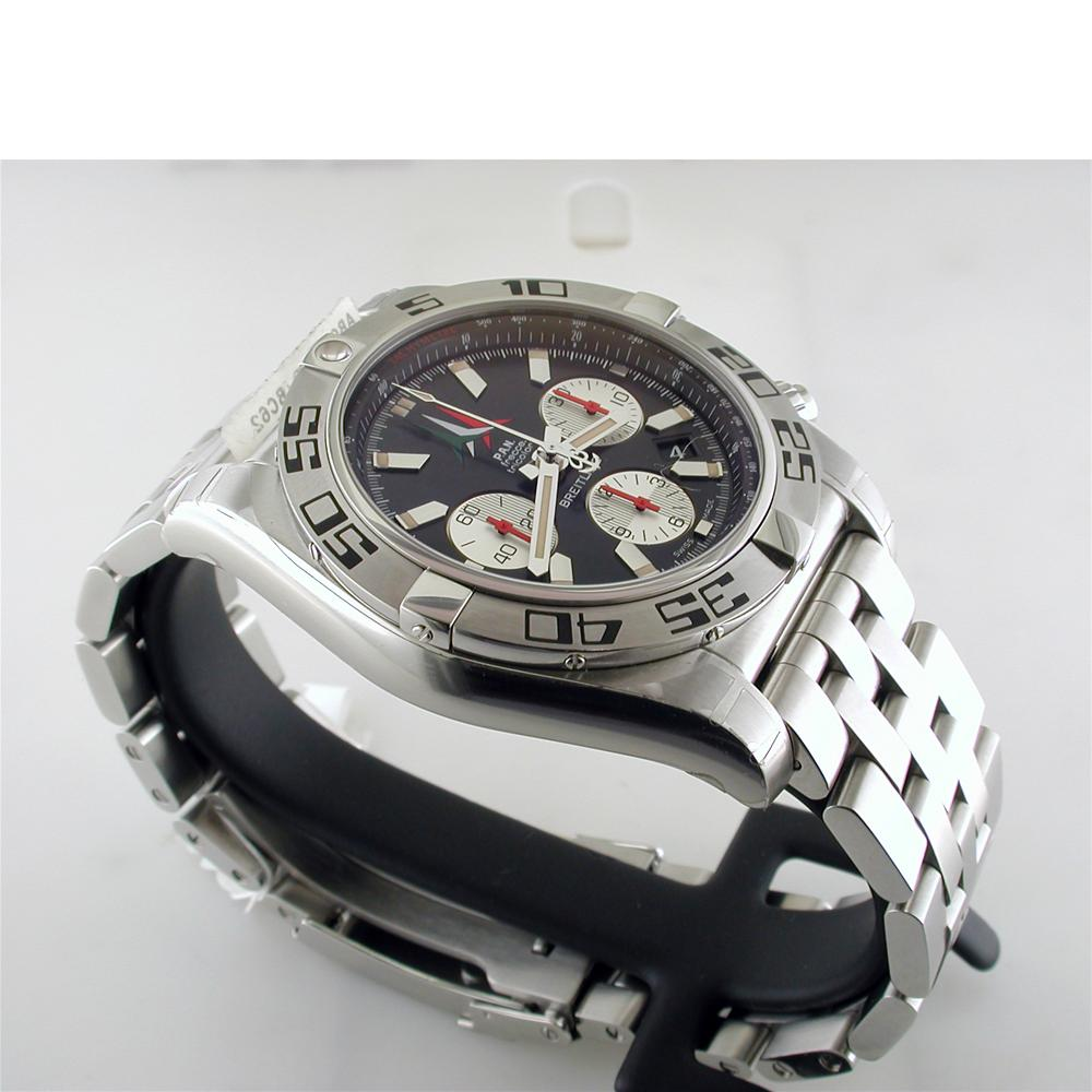 Certified Pre-owned Breitling Chronomat 44mm Frecce Tricolori Watch AB01104D Limited Black Steel