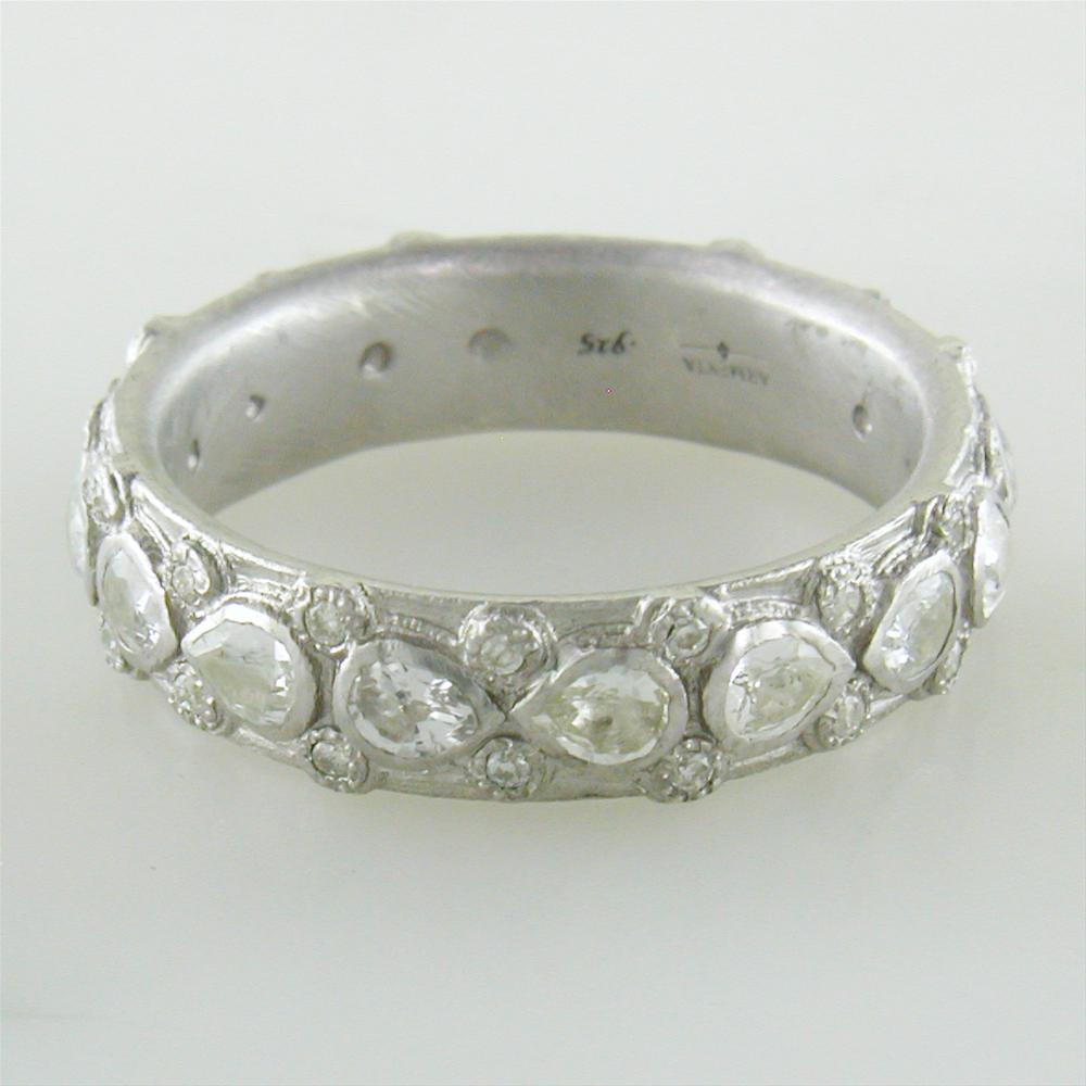Armenta Lacy Eternity Stackable Silver Ring with Sapphires & Diamonds