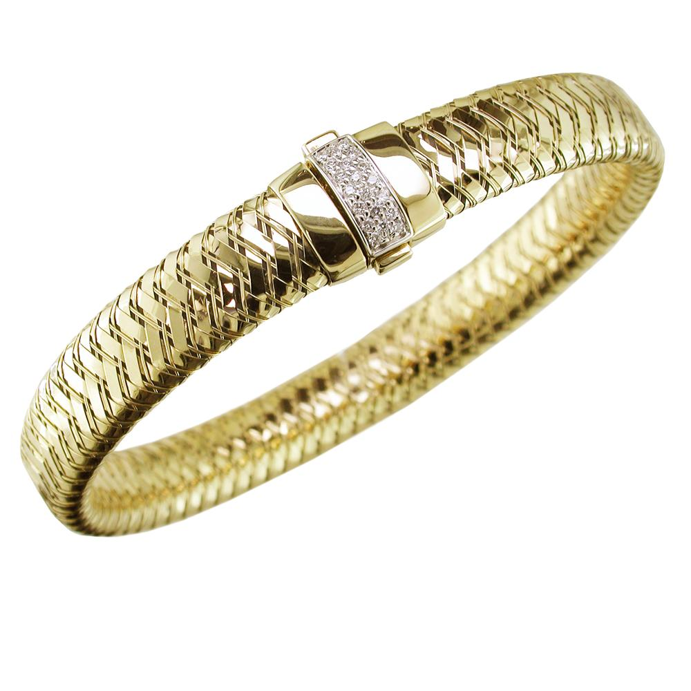 Roberto Coin Primavera Small 18K Yellow Gold Bracelet with Diamond Clasp