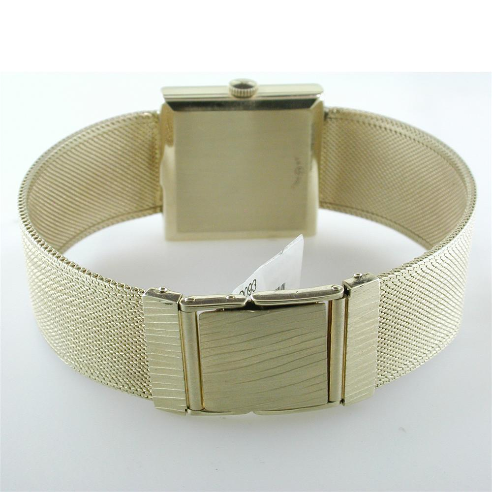 Vintage Estate Longines Square Men's 14K Yellow Gold Watch with Mesh Bracelet Box & Papers