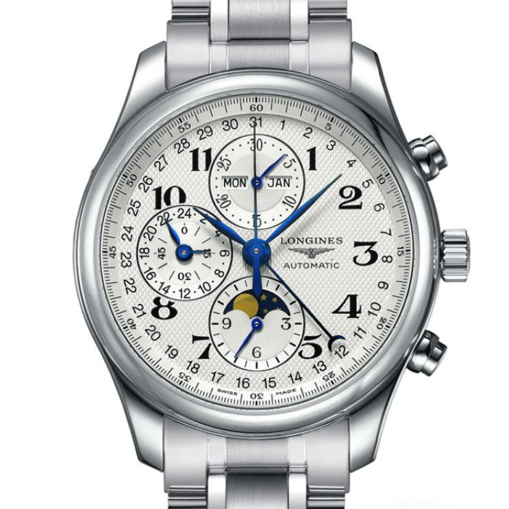 Longines Master Collection Annual Calandar 42mm Moonphase Steel Watch L2.773.4.78.6