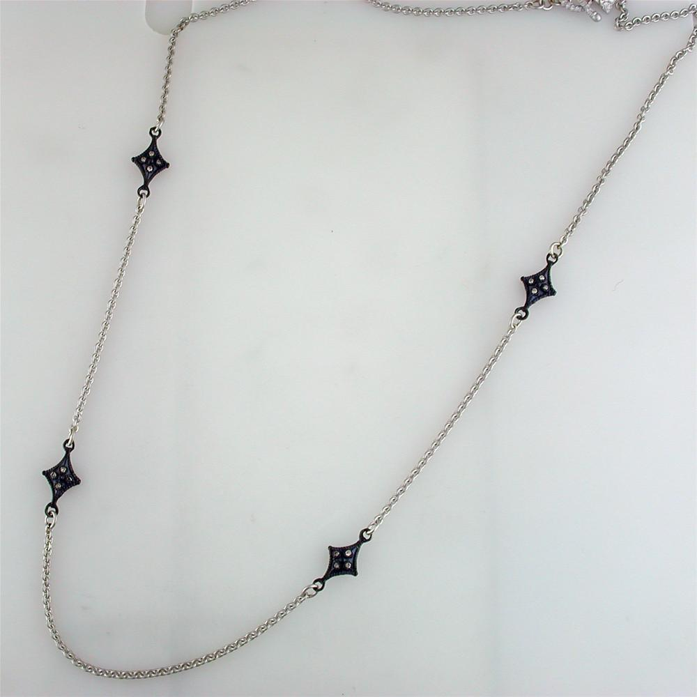Armenta Heraldry Cravelli Sterling Silver champagne Diamond 18" Cable Chain