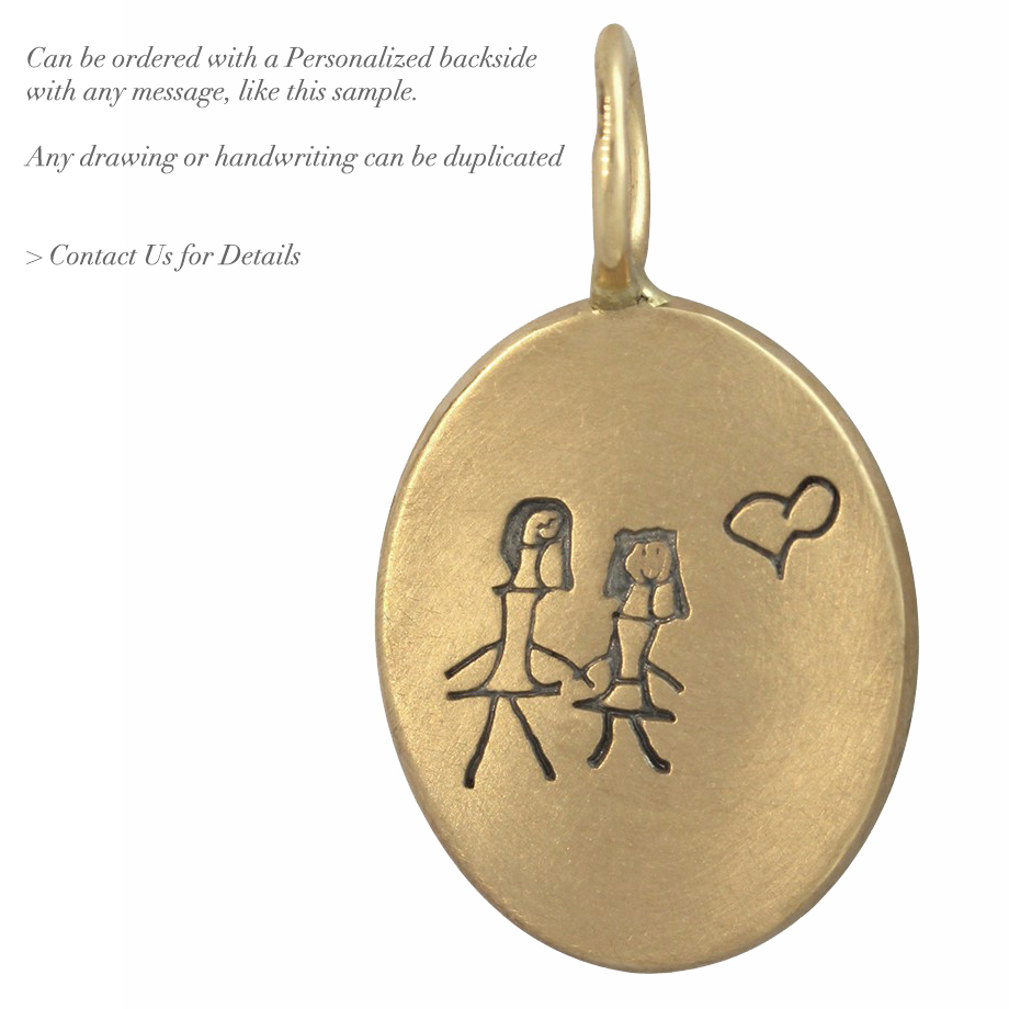 Heather Moore Personalized New Baby Stats Round Charm Pendant Silver & Gold