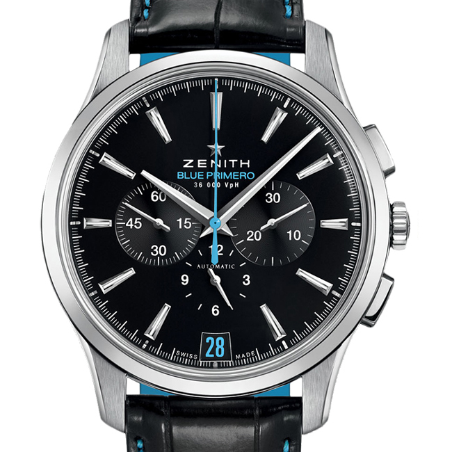 Zenith Blue Primero Limited Edition 36,000 VPH Steel Chronograph Watch