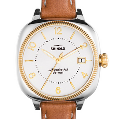 Shinola 36mm Ladies Gomelsky Pearl White Dial Natural Leather Watch 20001104