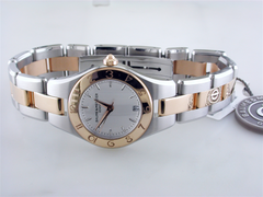 Baume & Mercier Linea Silver Dial 27mm Rose Gold Steel Ladies Watch 10015