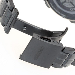 Seiko Astron GPS Solar 44.6mm Watch Black Coated Titanium Case & Ceramic Bezel Black Dial Series 8X82 SSE009
