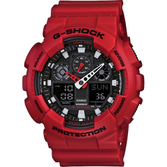 Casio G-Shock Analog Digital Red Classic Watch GA100B-4A