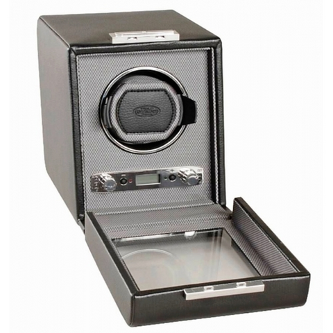 Wolf Designs Viceroy 2.7 Single Watch Winder Black Leather