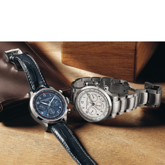 Baume & Mercier Capeland Automatic Chronograph Blue Steel Bracelet 44mm Watch 10066