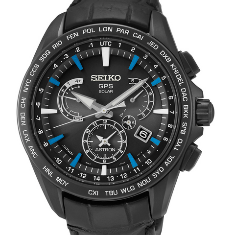 Seiko Astron Solar GPS Black Blue Watch Limited Edition for USA 44.6mm Watch SSE067