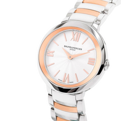 Baume & Mercier Promesse Ladies Steel & Rose Gold Bezel Quartz Watch 30mm 10159